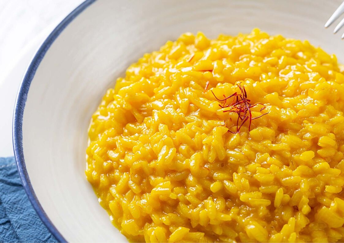 Risotto alla Milanese con arroz cremoso y azafrán